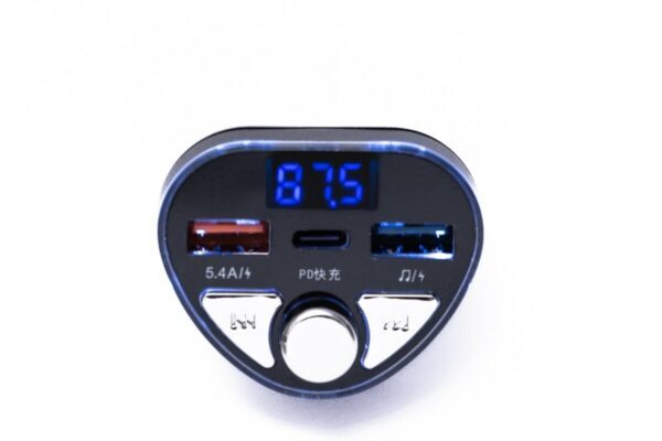 Вольтметр цифр. в прикурювач 12-24 V 0.22 з портами USB (5.4А+PD+U-disk), режим телефону