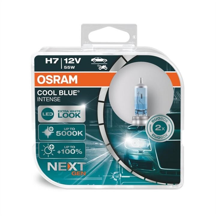 Лампа галогенова 12в Н7 55w PX26D COOL BLUE INTENSE NEXT GEN +100% UP TO 5000K BOX (2ШТ)