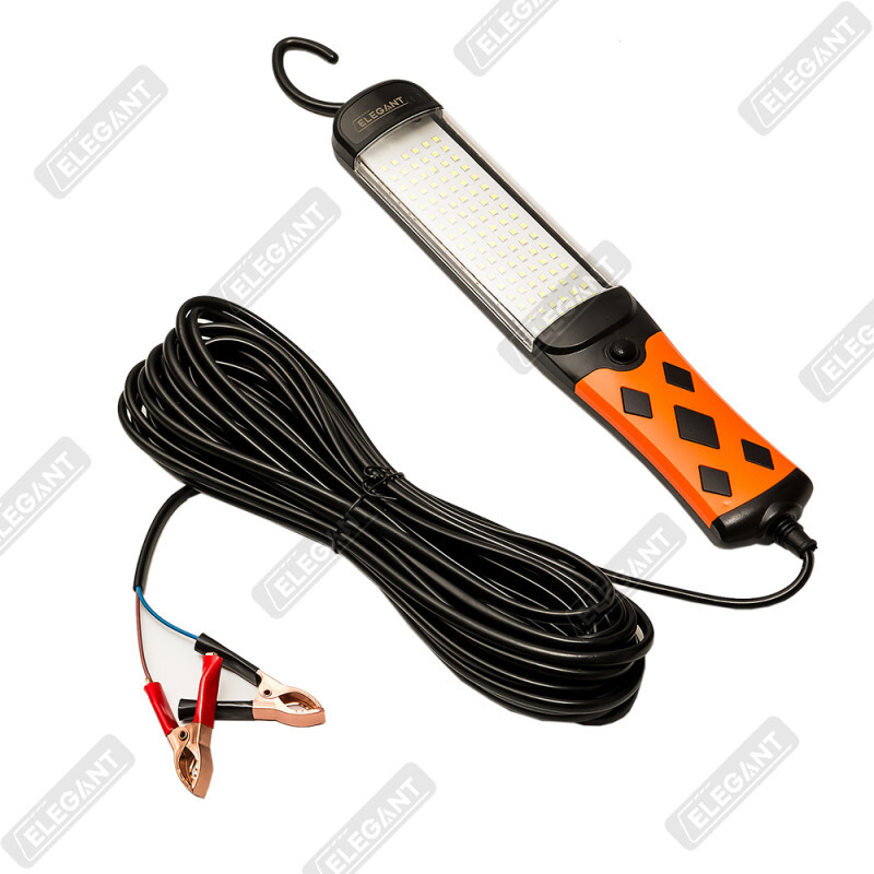 Лампа-переноска інспекційна PLUS 10м 100 LED з затискачем (крокодили)
