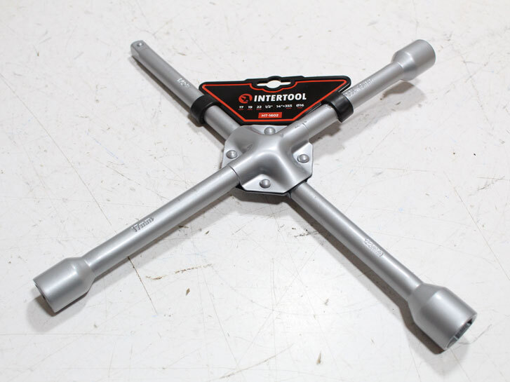 Ключ колісний хрестовий підсил. 1/2", 17, 19, 21 мм "Intertool"
