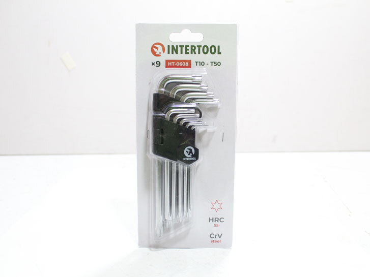 Набір ключів Г-подібних Torx подовж. "Intertool" T10-T50 (9 од.)