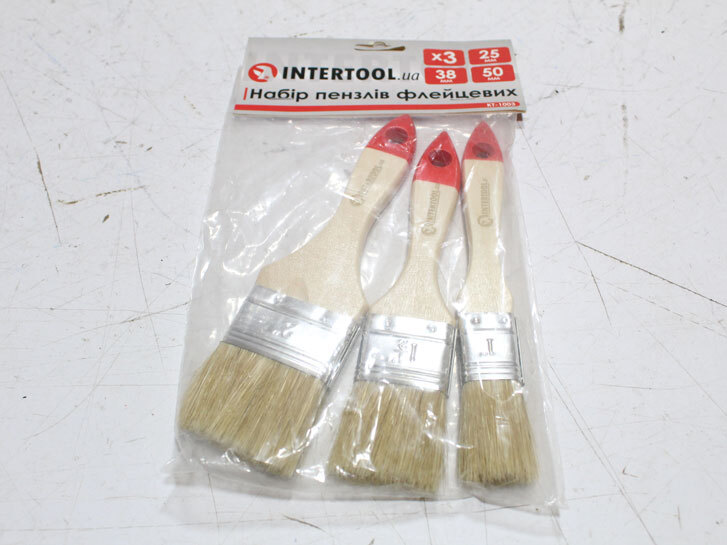 Пензлик флейцевий 3 шт. "Intertool" (1.0", 1.5", 2.0")