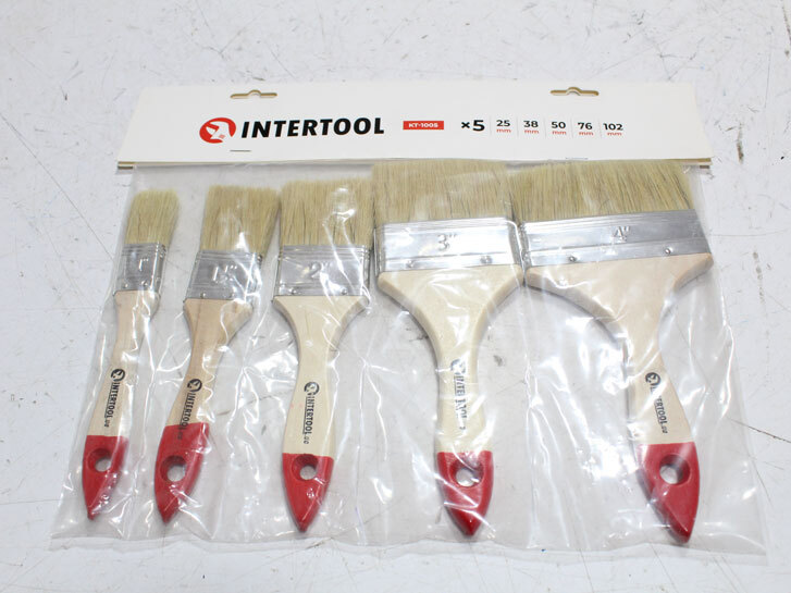 Пензлик флейцевий 5 шт. "Intertool" (1.0", 1.5", 2.0", 3.0", 4.0")