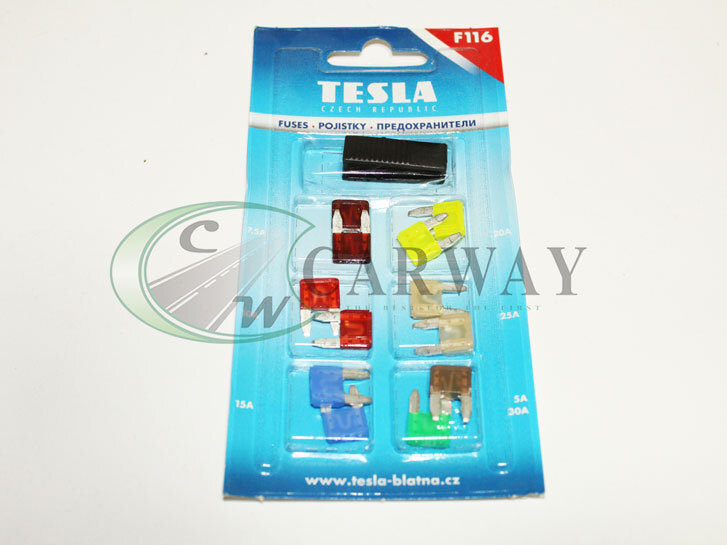 Запобіжники Евро Mini (12 шт) 7,5-30А +пинцет F116 Tesla