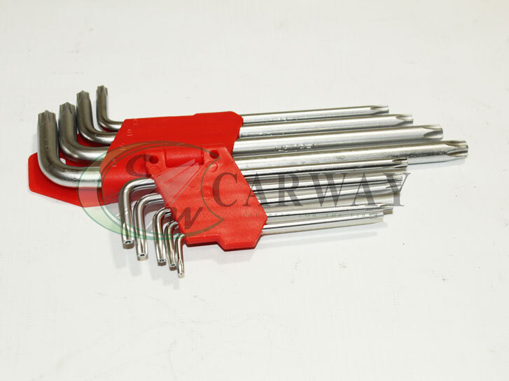 Шестигранники L-подібні Torx T10-T50 подовжені (9 шт) (зірочка)