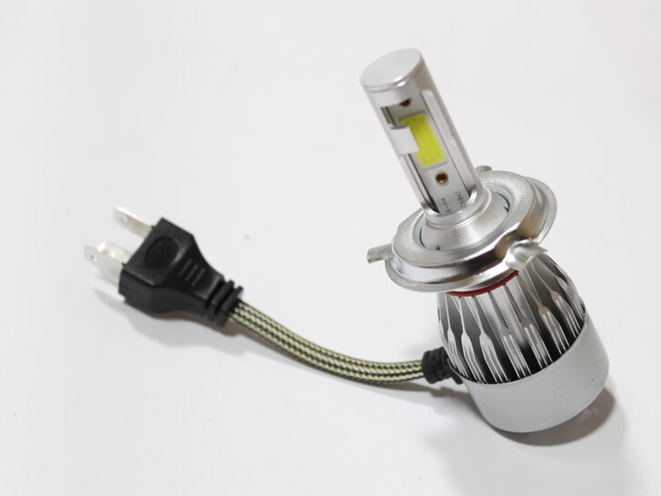 Лампа LED H4 H/L, діод COB/12V,6000К/тип охлодження -радіатор (металевий корпус)+вентилятор "C6"