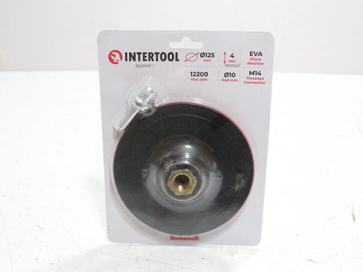 Круг для шлифшкури під дрель/вуглову шліфмашину 125* 4мм "Intertool"