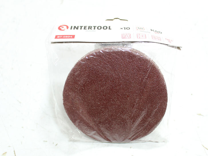 Коло наждачне самоклеюче 125 мм P 40 "Intertool" (10 шт.)