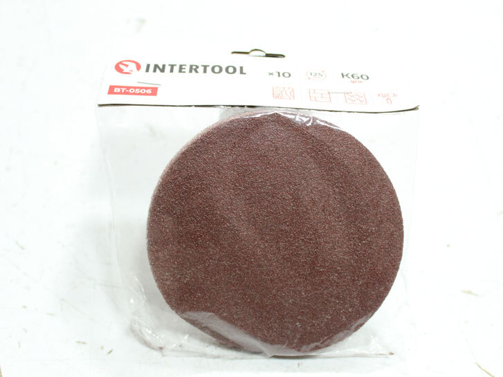 Коло наждачне самоклеюче 125 мм P 60 "Intertool" (10 шт.)
