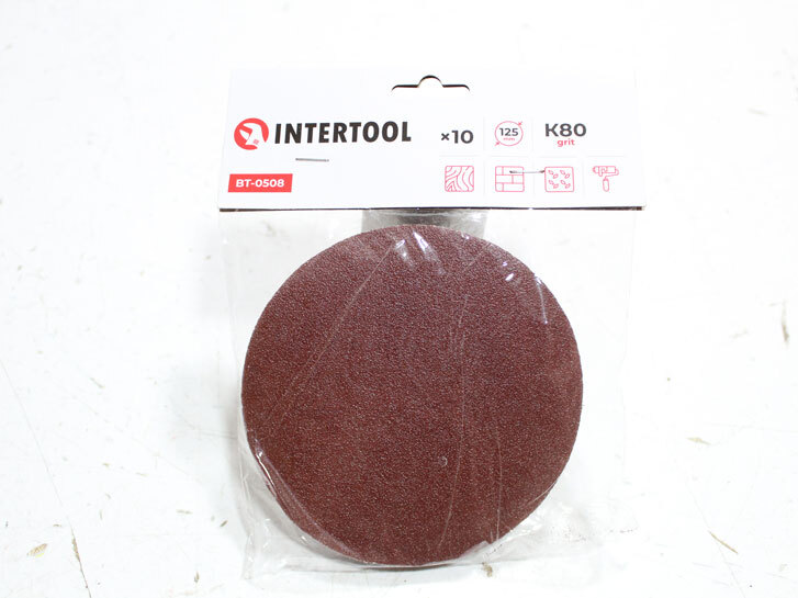 Коло наждачне самоклеюче 125 мм P 80 "Intertool" (10 шт.)