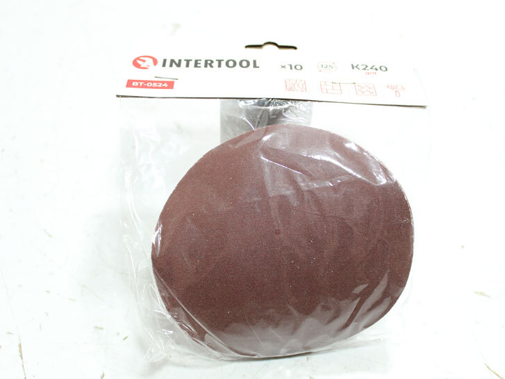 Коло наждачне самоклеюче 125 мм P 240 "Intertool" (10 шт.)