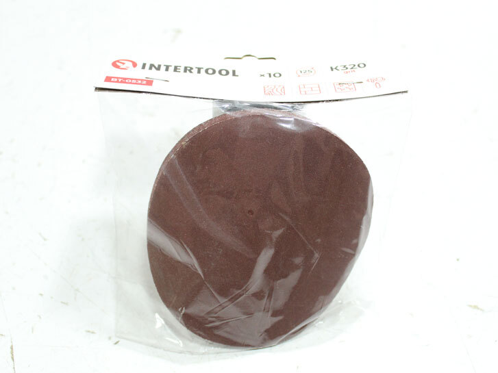 Коло наждачне самоклеюче 125 мм P 320 "Intertool" (10 шт.)