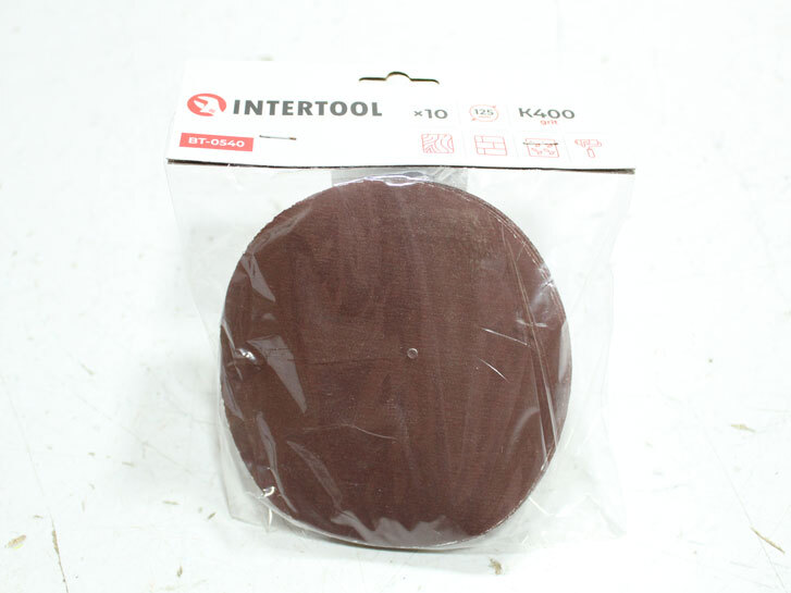 Коло наждачне самоклеюче 125 мм P 400 "Intertool" (10 шт.)