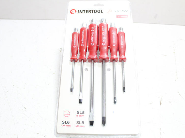 Набір ударних викруток 6 одиниць під ключ "Intertool" HT-0403