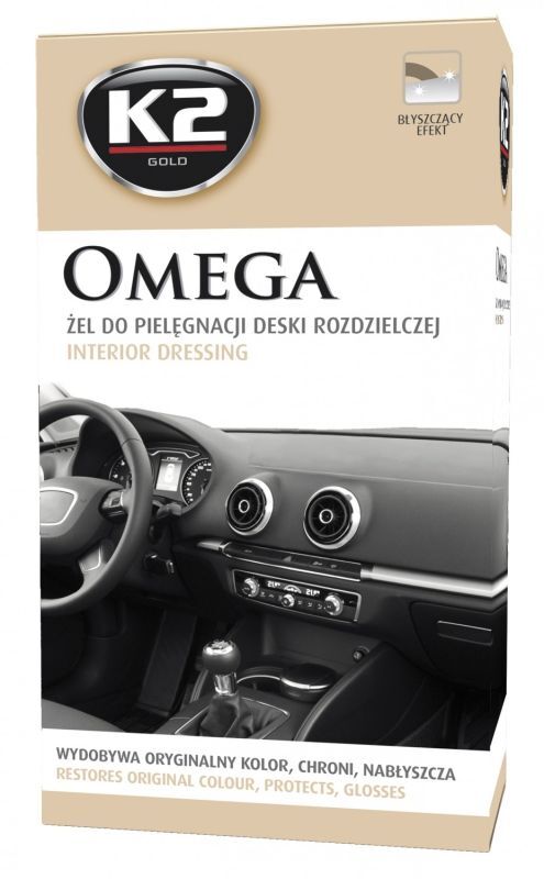 Гель для догляду за панеллю приладів GOLD OMEGA + аплікатор + мікрофібра пляшка 500 мл G410 K2