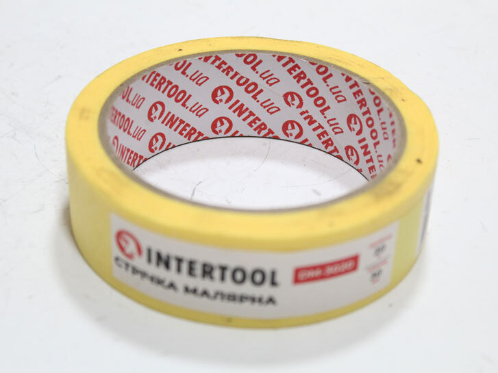 Скотч малярний 80° 30мм 20м жовтий "Intertool" DM-3020
