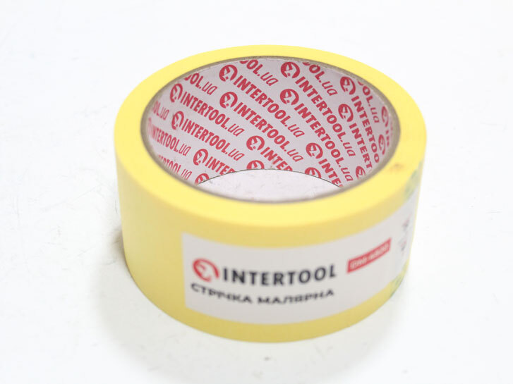 Скотч малярний 48 мм х 20 м жовтий 80° "Intertool" DM-4820