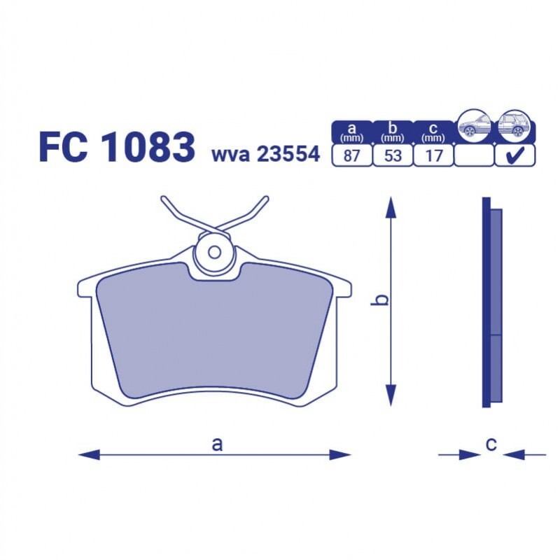 Колодки задні гальмівні VW Golf Passat III-IV, Polo, Skoda Octavia, Superb, Audi А2-А8 (Н-17.0mm) WVA 20961