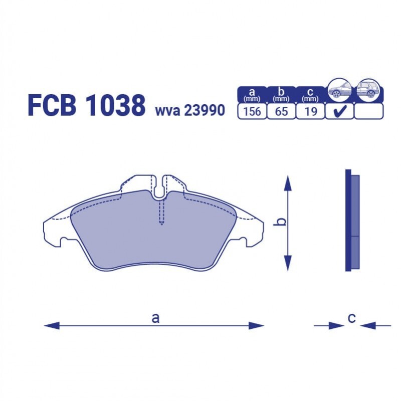 Колодки передні гальмівні MERCEDES-BENZ SPRINTER 208-316, VW LT 26-35, 1996-2005, WVA 21576 FriCo