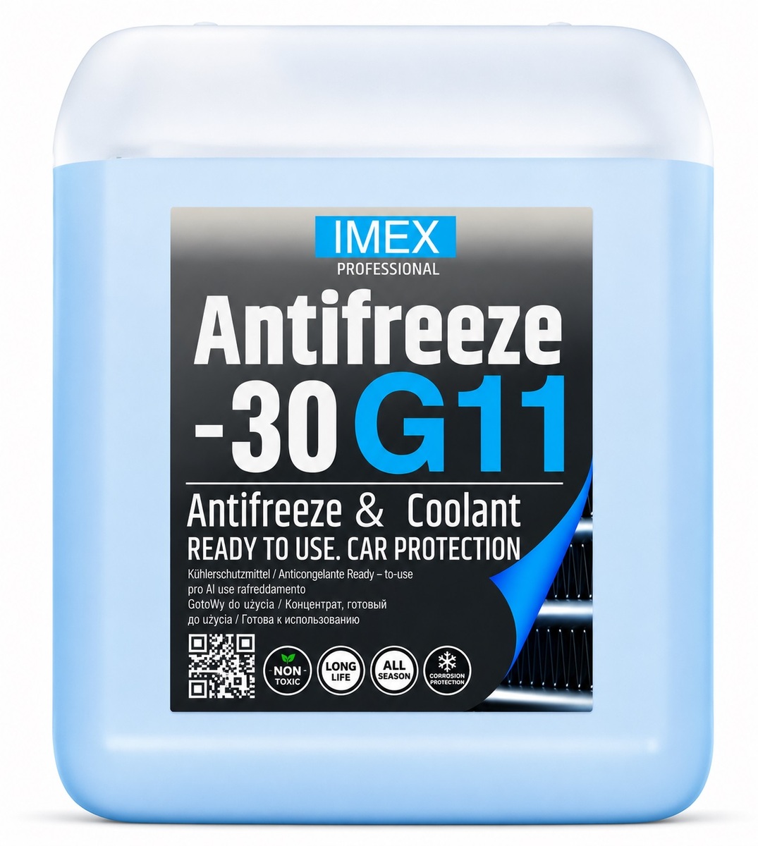 Тосол Антифриз (-30) (10 кг) синій G11 флуоресцентний, присадки BASF