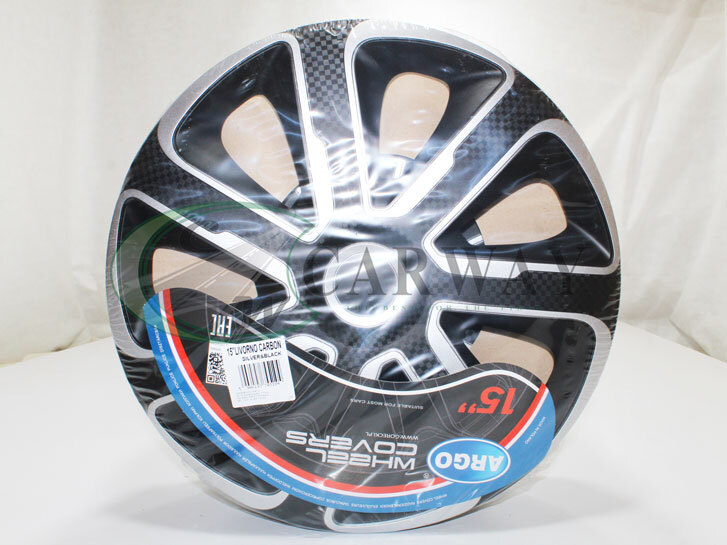 Ковпаки на колеса (4шт) R15 Livorno Carbon Silver&Black