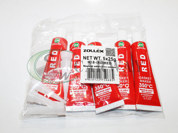Герметик прокл. (червоний) RED-25g. в уп.5шт.Преміум 15006 Zollex