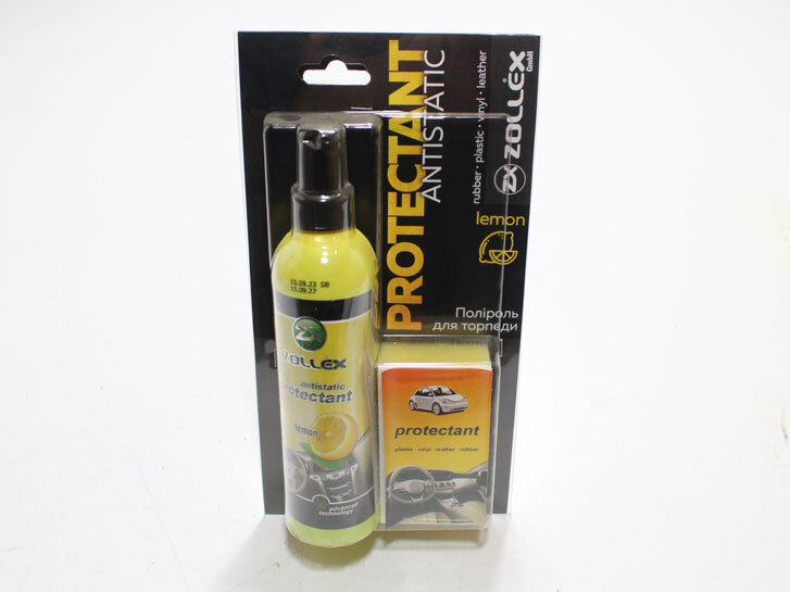 Поліроль торпеди 240мл Protectant Lemon+губка Zollex
