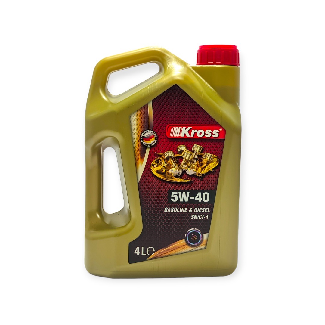 Олива моторна для бензинових та дизельних двигунів KROSS 5W40 FULL SYNTHETIC 4л