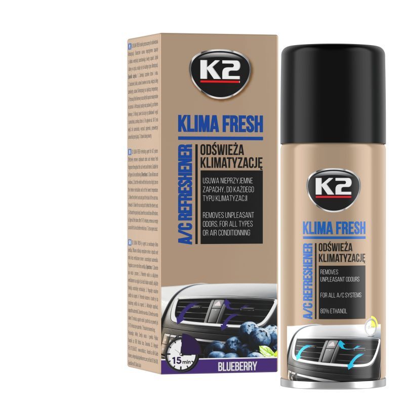 Ароматизатор (освіжувач) системи кондиціонування "чорниця" K2 PERFECT KLIMA FRESH 150ML BLUEBERRY
