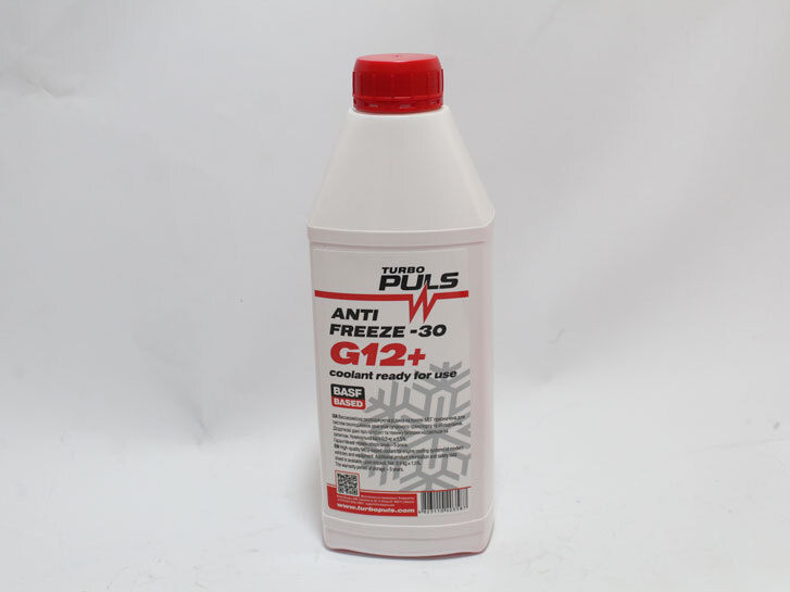 Рідина охолоджуюча TURBO PULS ANTIFREEZE -30 G12+ червоний 0,9кг каністра 1л ПЕ