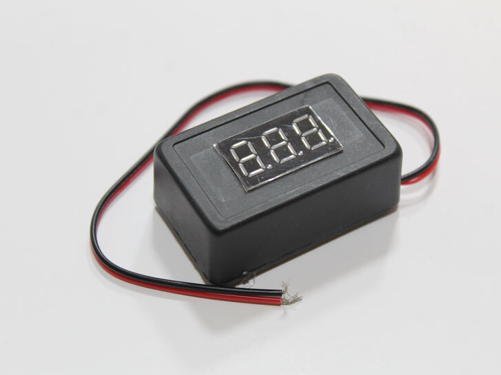 Вольтметр цифровий з проводом 6-12-24 V (3 знаки) 0.36 зелене свічення