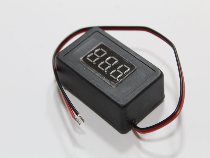 Вольтметр цифровий з проводом 6-12-24 V (3 знаки) 0.36 сине свічення